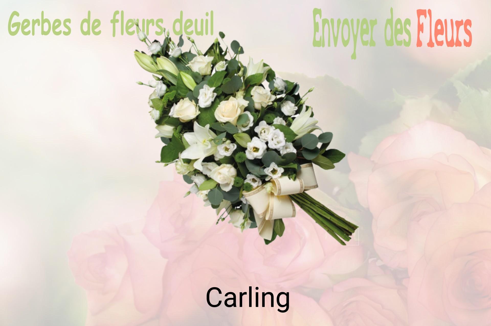 Gerbe de fleurs de deuil livrée à Carling